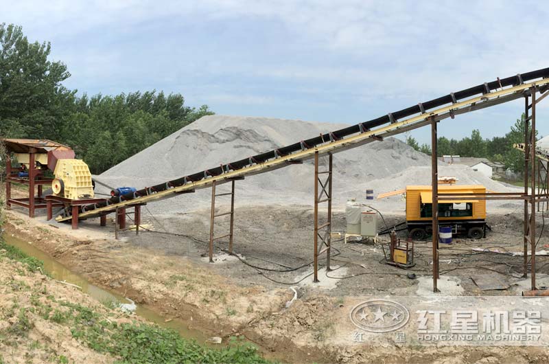 石灰岩破碎现场 石灰岩破碎现场