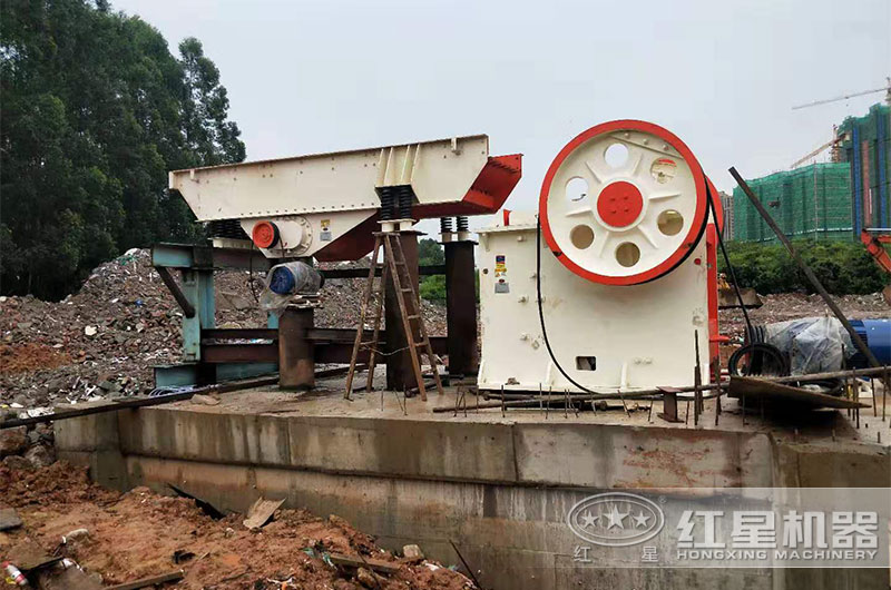 安徽客户时产160吨电石破碎生产线现场 安徽客户时产160吨电石破碎生产线现场