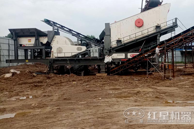 移动式重锤破处理建筑垃圾现场 移动式重锤破处理建筑垃圾现场